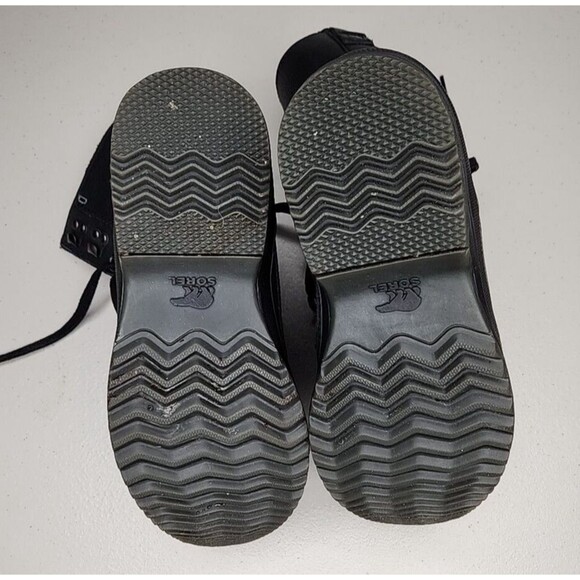 Sorel Black Kingston Peak Leather Moc Winter Snow Lace Up Boot Men's Sz 9 EUC - Picture 5 of 6